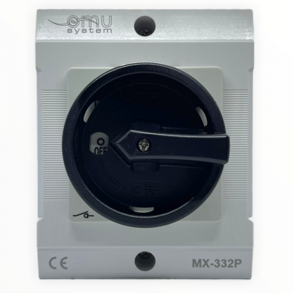 Hauptschalter 4-​Polig 32 A - im Gehäuse IP65 Schwarz